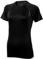 Quebec naisten lyhythihainen tyköistuva t-paita, antrasiitti, musta liikelahja logopainatuksella
