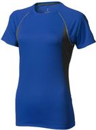 Quebec naisten lyhythihainen tyköistuva t-paita, sininen, antrasiitti liikelahja logopainatuksella