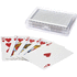 Reno-korttipelisarja kotelossa, läpikuultava-valkoinen, musta liikelahja logopainatuksella