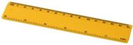 Renzo-viivain, 15 cm, muovinen, keltainen liikelahja logopainatuksella