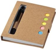 Reveal-tarralappuvihko ja kynä, värillinen, luonnollinen liikelahja logopainatuksella