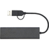 Rise RCS-kierrätetystä alumiinista valmistettu USB 2.0 -keskitin, musta lisäkuva 3