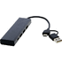 Rise RCS-kierrätetystä alumiinista valmistettu USB 2.0 -keskitin, musta lisäkuva 6