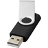 Rotate-basic-USB-muistitikku, 2 Gt, hopea, musta liikelahja logopainatuksella