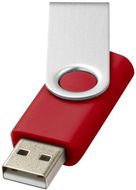 Rotate-basic-USB-muistitikku, 4 Gt, hopea, punainen liikelahja logopainatuksella