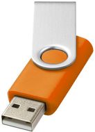 Rotate-basic-USB-muistitikku, 8 GB, hopea, oranssi liikelahja logopainatuksella