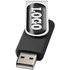 Rotate-doming-USB-muistitikku, 2 Gt, hopea, musta liikelahja logopainatuksella