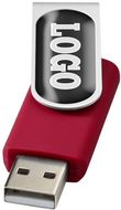 Rotate-doming-USB-muistitikku, 2 Gt, hopea, punainen liikelahja logopainatuksella