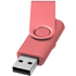 Rotate-metallic-USB-muistitikku, 2 Gt, ruusu liikelahja logopainatuksella
