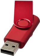 Rotate-metallic-USB-muistitikku, 4 Gt, punainen liikelahja logopainatuksella