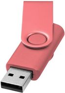 Rotate-metallic-USB-muistitikku, 4 Gt, ruusu liikelahja logopainatuksella