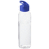 Sky-pullo, läpikuultava-valkoinen, sininen liikelahja logopainatuksella