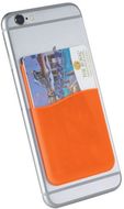 Slim-korttitasku älypuhelimelle, oranssi liikelahja logopainatuksella