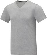 Somoto miesten lyhythihainen v-aukollinen t-paita, harmaa liikelahja logopainatuksella