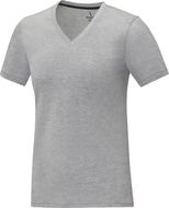 Somoto naisten lyhythihainen v-aukkoinen t-paita, harmaa liikelahja logopainatuksella