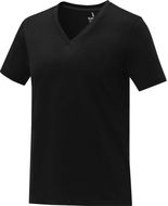 Somoto naisten lyhythihainen v-aukkoinen t-paita, musta liikelahja logopainatuksella