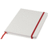 Spectrum-muistivihko, koko A5, valkoinen, värillinen nauha, valkoinen, punainen liikelahja logopainatuksella