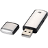 Square-USB-muistitikku, 2 Gt, hopea, musta liikelahja logopainatuksella