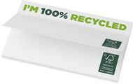 Sticky-Mate® kierrätetyt tarralaput 127 x 75 mm, valkoinen liikelahja logopainatuksella