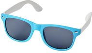Sun Ray -aurinkolasit, väriblokatut, aqua-blue liikelahja logopainatuksella