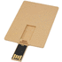 Suorakulmainen biohajoava luottokortti-USB, ruskea liikelahja logopainatuksella