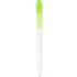 Thalaasa, merimuovista valmistettu kuulakärkikynä, läpikuultava-vihreä, valkoinen liikelahja logopainatuksella