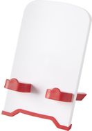 The Dok-puhelinjalusta, valkoinen, punainen liikelahja logopainatuksella