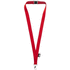 Tom-avainnauha avausmekanismilla varustettuna, kierrätettyä PET-muovia, punainen liikelahja logopainatuksella