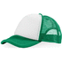 Trucker-lakki, 5-paneelinen, valkoinen, vihreä liikelahja logopainatuksella
