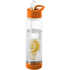 Tutti-frutti 740 ml Tritan urheilujuomapullo, läpikuultava-valkoinen, oranssi liikelahja logopainatuksella