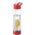 Tutti-frutti 740 ml Tritan urheilujuomapullo, läpikuultava-valkoinen, punainen liikelahja logopainatuksella
