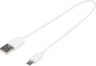 USB-A Micro-USB TPE 2A -kaapeli, valkoinen liikelahja logopainatuksella
