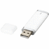 USB Flat, valkoinen liikelahja logopainatuksella