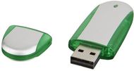 USB Ovaali, hopea, omenanvihreä liikelahja logopainatuksella