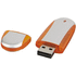 USB Ovaali, hopea, oranssi liikelahja logopainatuksella