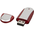 USB Ovaali, hopea, punainen liikelahja logopainatuksella