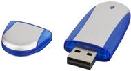 USB Ovaali, tummansininen, hopea liikelahja logopainatuksella