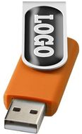 USB Rotate Doming, oranssi liikelahja logopainatuksella