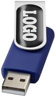 USB Rotate Doming, sininen liikelahja logopainatuksella