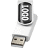 USB Rotate Doming, valkoinen liikelahja logopainatuksella