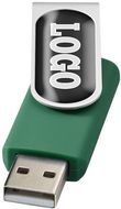 USB Rotate Doming, vihreä liikelahja logopainatuksella