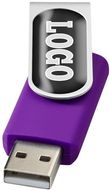 USB Rotate Doming, violetti liikelahja logopainatuksella