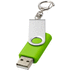 USB Rotate Keychain, kalkinvihreä liikelahja logopainatuksella