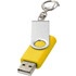 USB Rotate Keychain, keltainen liikelahja logopainatuksella