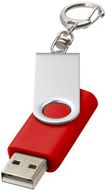 USB Rotate Keychain, keskipitkä-punainen liikelahja logopainatuksella