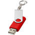 USB Rotate Keychain, kirkkaan-punainen liikelahja logopainatuksella