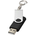 USB Rotate Keychain, musta liikelahja logopainatuksella