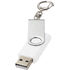 USB Rotate Keychain, valkoinen liikelahja logopainatuksella