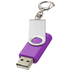 USB Rotate Keychain, violetti liikelahja logopainatuksella