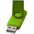 USB Rotate Metallic, kalkinvihreä liikelahja logopainatuksella